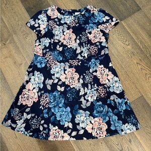 Eliza J Navy and Pink Floral Kids Dress